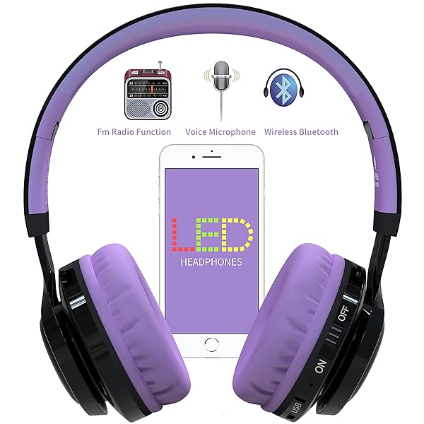 Riwbox Riwbox AB005 Bluetooth Headphones for Kids - Foldable, LED Light, Microphone, TF Card & FM Radio - Perfect for Tablets & TVs - View 3 of 7