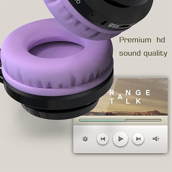 Riwbox Riwbox AB005 Bluetooth Headphones for Kids - Foldable, LED Light, Microphone, TF Card & FM Radio - Perfect for Tablets & TVs - View 6 of 7