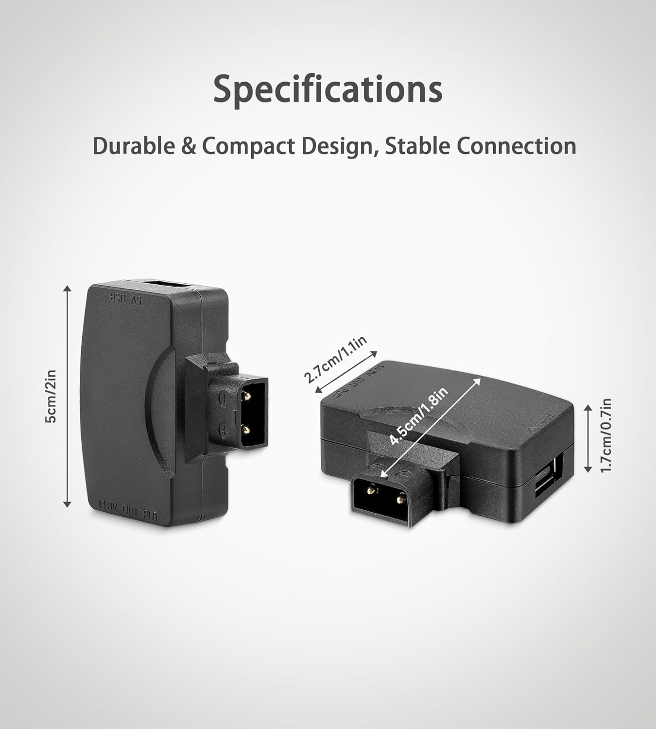 Alvin's Cables Alvins Cables D Tap to USB 5V Adapter Converter Male Female Connector for Phone Camera Monitor Pack of 2 - View 6 of 6