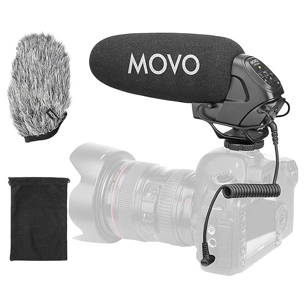 Movo Movo VXR3031 Shotgun Microphone Supercardioid On-Camera Mic with High-Pass Filter Audio Control and Headphone Monitoring - View 2 of 9