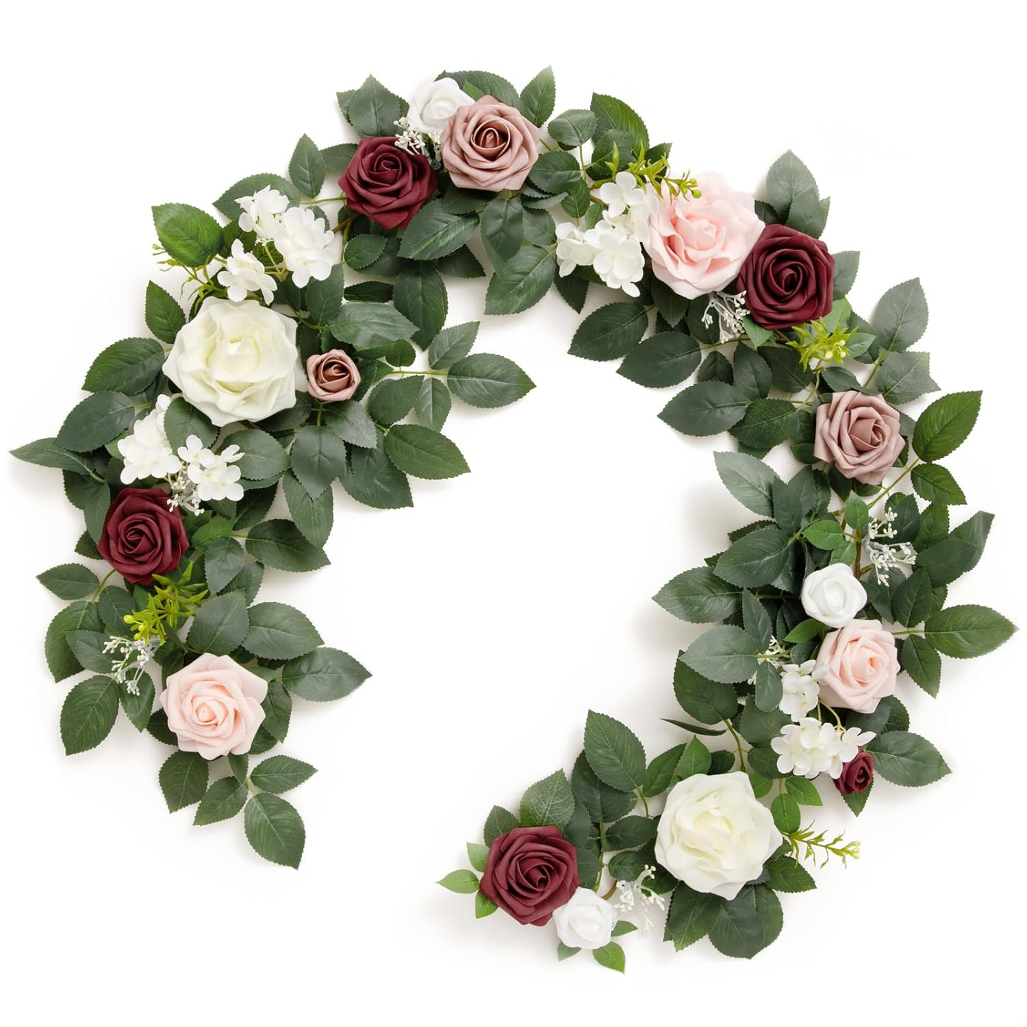 Ling's Moment 5FT Dusty Rose Artificial Flower Garland for Wedding Party Decor Home Centerpieces and Wall Decorations