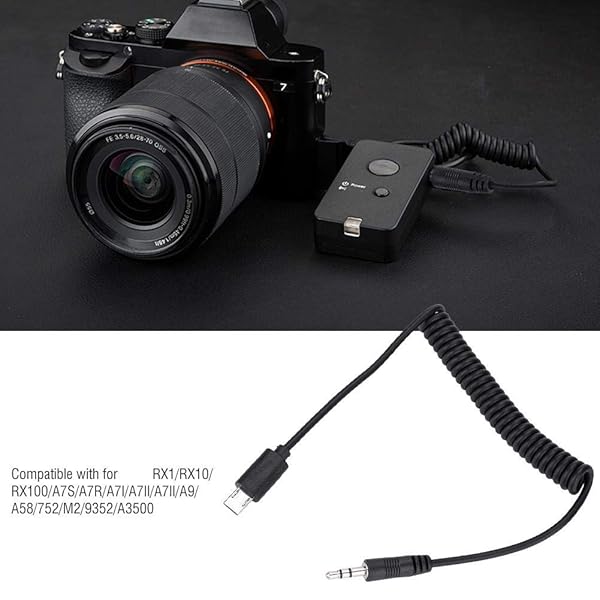VBESTLIFE VPR1 3.5mm/2.5mm Shutter Release Cable for Sony Cameras RX1, RX10, A7 Series & More - Black - View 9 of 10
