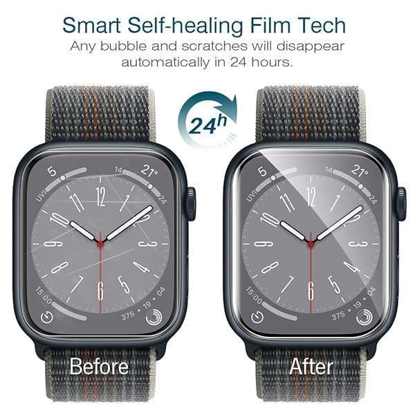 LK LK 6 Pack Apple Watch 41mm/40mm Screen Protector - Ultra-Thin, Self-Healing, Bubble-Free for Series 8, 7 & 6 - View 7 of 9