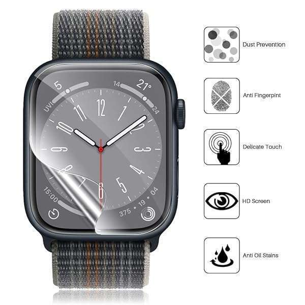 LK LK 6 Pack Apple Watch 41mm/40mm Screen Protector - Ultra-Thin, Self-Healing, Bubble-Free for Series 8, 7 & 6 - View 8 of 9