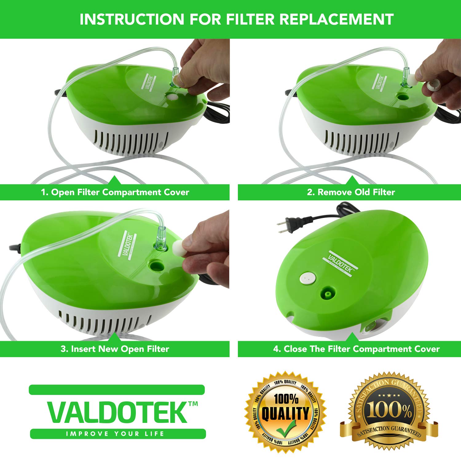 Valdotek Valdotek 10 Pcs Replacement Sponge Filters for Cool Mist Compressor System 19/32 Inch Diameter - View 3 of 4