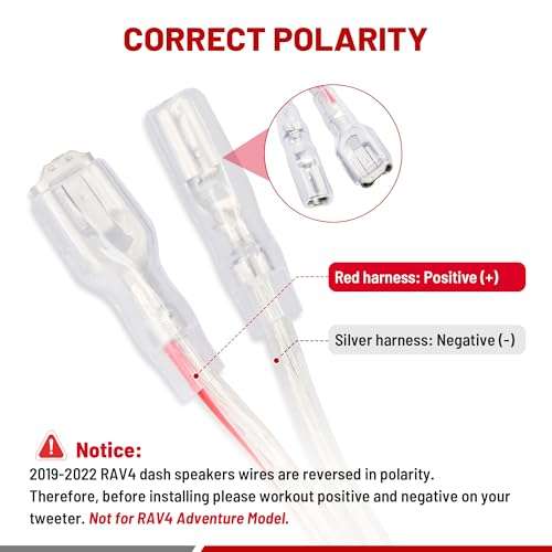 RED WOLF RED WOLF Dash Tweeter Speaker Wiring Harness for 2008-2022 Toyota RAV4, Camry, 4Runner & Subaru Forester - Easy Factory Replacement - View 4 of 9