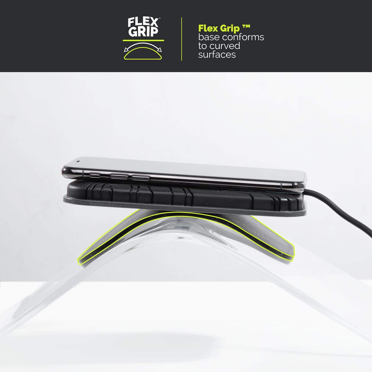 10W Fast Charge Wireless Charging Grip Pad Plus Car Charger and Phone Holder for All Dashboards Black - View 5 of 7