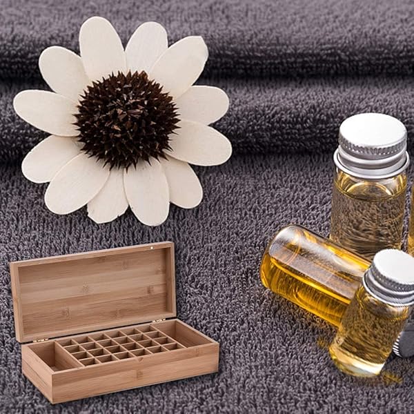 Pure Vie Pure Vie Essential Oil Bamboo Storage Box for 26 Bottles Travel Display Aromatherapy Organizer Nail Polish Fragrance Container - View 8 of 8