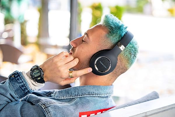 PowerLocus PowerLocus Bluetooth Over-Ear Headphones: Hi-Fi Stereo, Deep Bass, Foldable Design & Built-in Mic for Phones & PCs - View 6 of 10