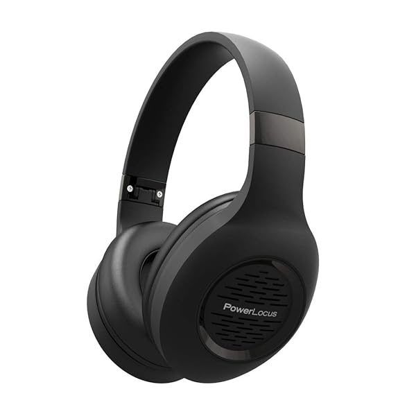 PowerLocus Bluetooth Over-Ear Headphones: Hi-Fi Stereo, Deep Bass, Foldable Design & Built-in Mic for Phones & PCs