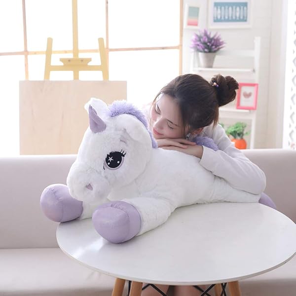 sofipal Sofipal Giant Unicorn Stuffed Animal Soft Large Plush Pillow Cushion for Birthday Valentines Bedroom White 31 Inch - View 4 of 6