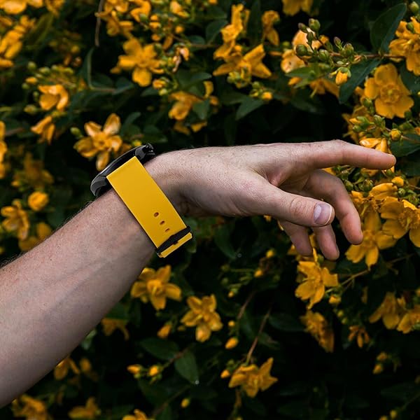 WOCCI WOCCI 20mm Silicone Watch Band Quick Release Rubber Strap with Silver Buckle Yellow - View 2 of 9