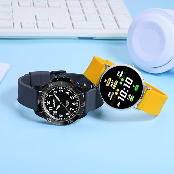 WOCCI WOCCI 20mm Silicone Watch Band Quick Release Rubber Strap with Silver Buckle Yellow - View 7 of 9