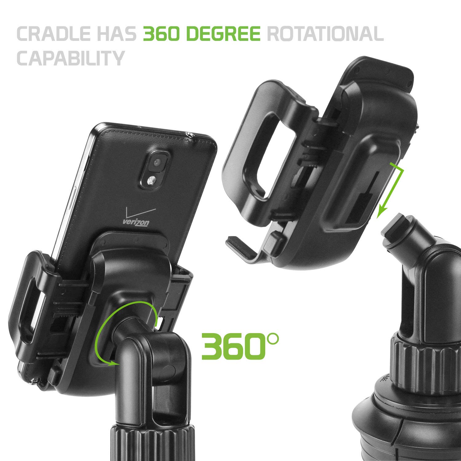 Cellet Cup Holder Phone Mount Hands Free Cradle for All Smartphones and iPhone 13 Pro Max Mini Short Neck - View 8 of 9