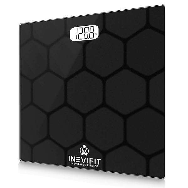 INEVIFIT INEVIFIT BATHROOM SCALE, Highly Accurate Digital Bathroom Body Scale, Measures Weight up to 400 lbs. includes Batteries
