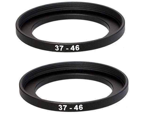 37-46MM Step-Up Ring Adapter (2 Pcs) for DSLR Lens - 37mm to 46mm Filter Ring for ND, UV, CPL & Infrared Filters