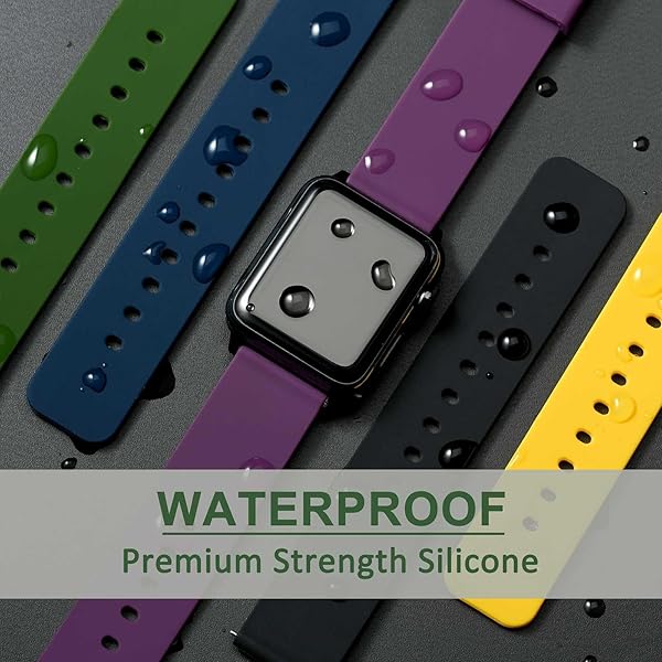 WOCCI WOCCI 20mm Silicone Watch Band Quick Release Rubber Strap with Silver Buckle in Purple - View 6 of 9