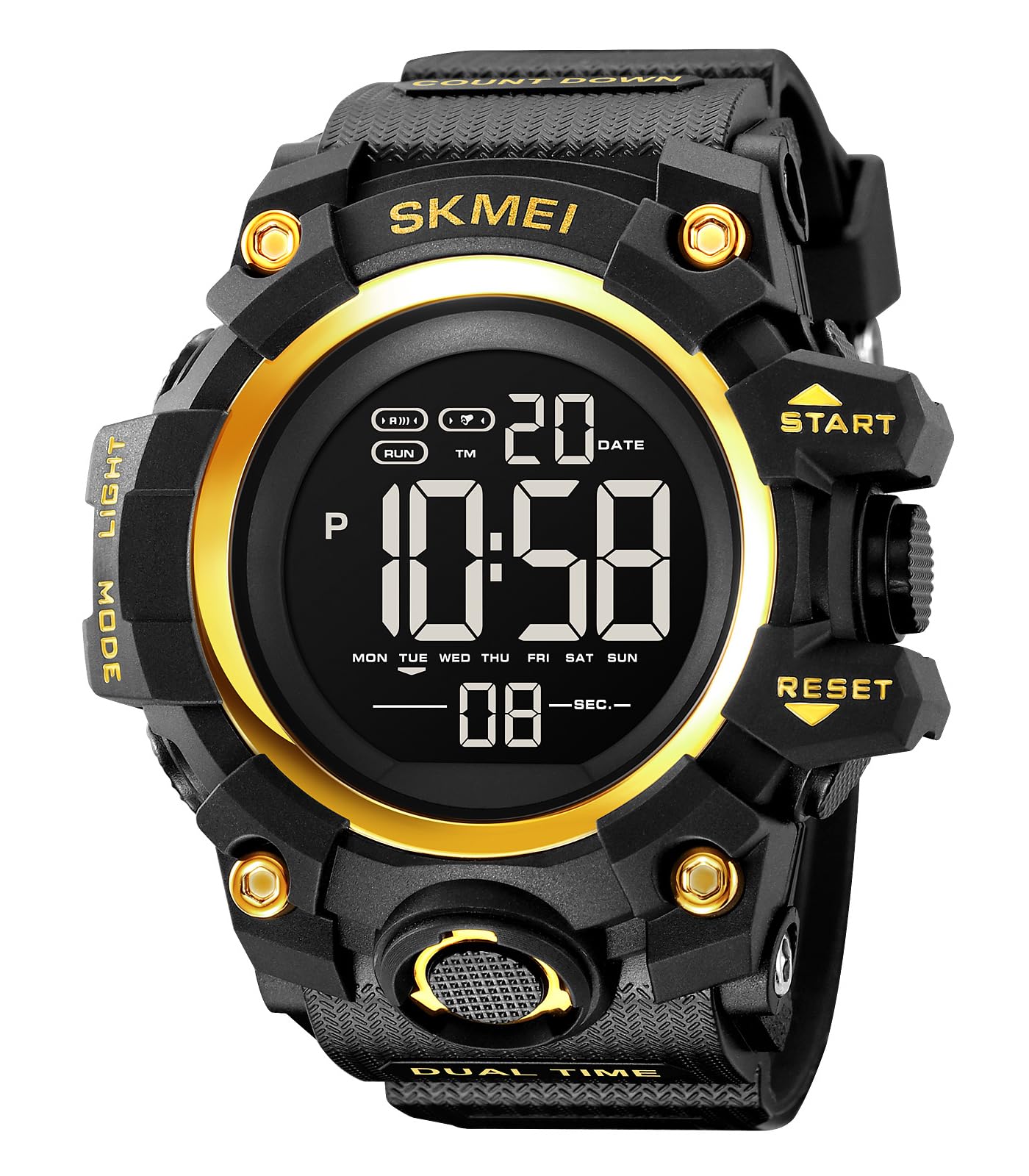 Men's Waterproof Sports Watch Military Analog Digital Dual Time Stopwatch Alarm Back Light 50M Water Resistant Blue Black - View 2 of 7