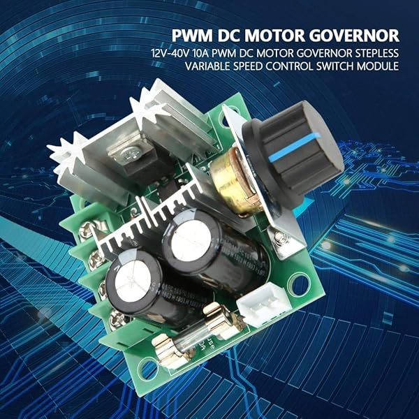 Vikye 12V-40V 10A PWM DC Motor Speed Controller - Stepless Variable Control Module - View 4 of 10