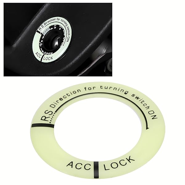 Acouto Luminous Ignition Switch Ring for Cars & Motorcycles - Universal Key Hole Cover Trim