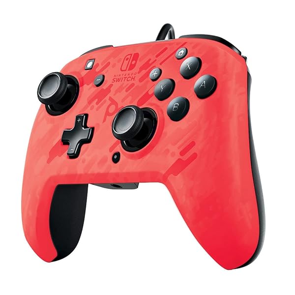 PDP Buy PDP Gaming Faceoff Deluxe+ Wired Switch Pro Controller - Customizable Red Camo Gamepad for Ultimate Comfort & Performance - View 3 of 4