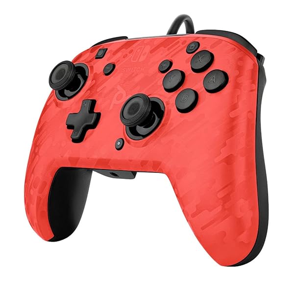PDP Buy PDP Gaming Faceoff Deluxe+ Wired Switch Pro Controller - Customizable Red Camo Gamepad for Ultimate Comfort & Performance - View 2 of 4