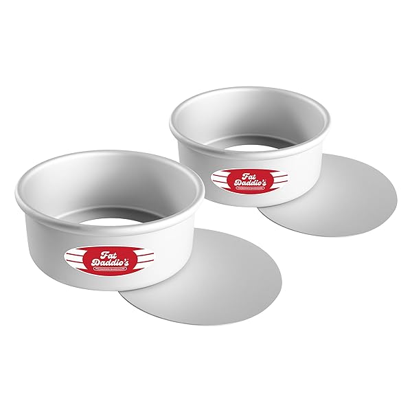 Fat Daddio's Fat Daddio's Anodized Aluminum Round Cheesecake Pans 2 Piece Set 7 x 3 Inch for Perfect Baking