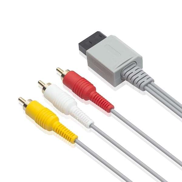 TENINYU TENINYU 6FT AV Cable for Wii/Wii U - Gold-Plated 3 RCA Composite Cable for 480P HDTV Display - View 5 of 8