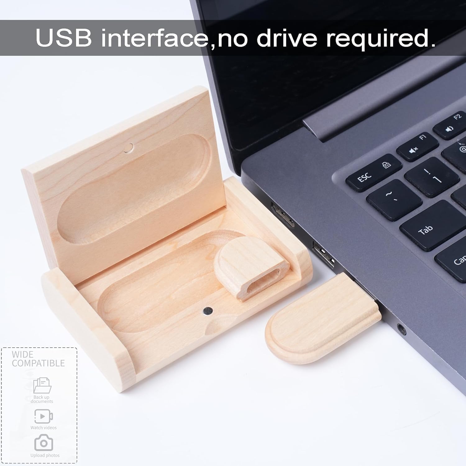 10PCS Maple Wood USB Flash Drive 16GB with Wooden Box Durable and Stylish Storage Solution - View 4 of 6