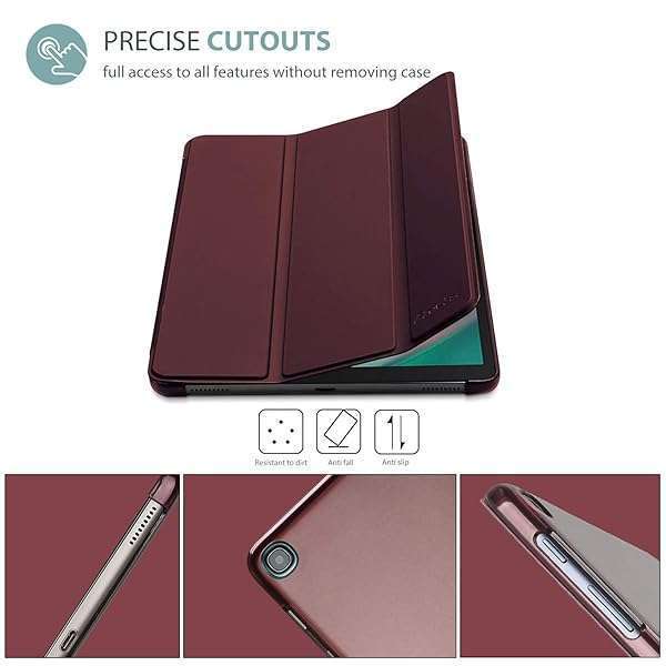 ProCase ProCase Slim Case for Galaxy Tab A 10.1 (2019) - Lightweight Stand Cover for T510, T515, T517 - Stylish Wine Color - View 3 of 7