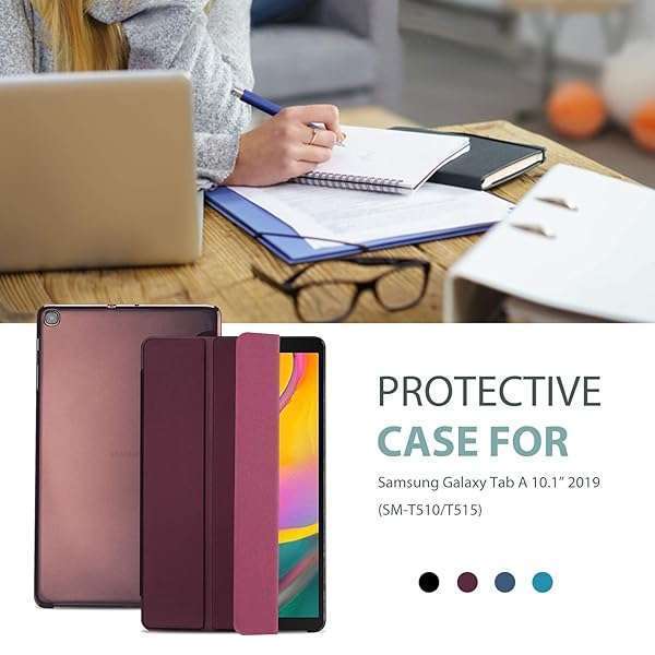 ProCase ProCase Slim Case for Galaxy Tab A 10.1 (2019) - Lightweight Stand Cover for T510, T515, T517 - Stylish Wine Color - View 7 of 7