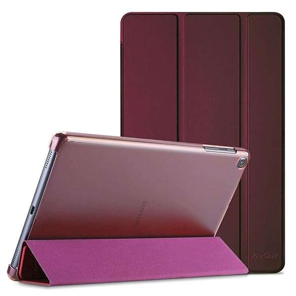 ProCase Slim Case for Galaxy Tab A 10.1 (2019) - Lightweight Stand Cover for T510, T515, T517 - Stylish Wine Color