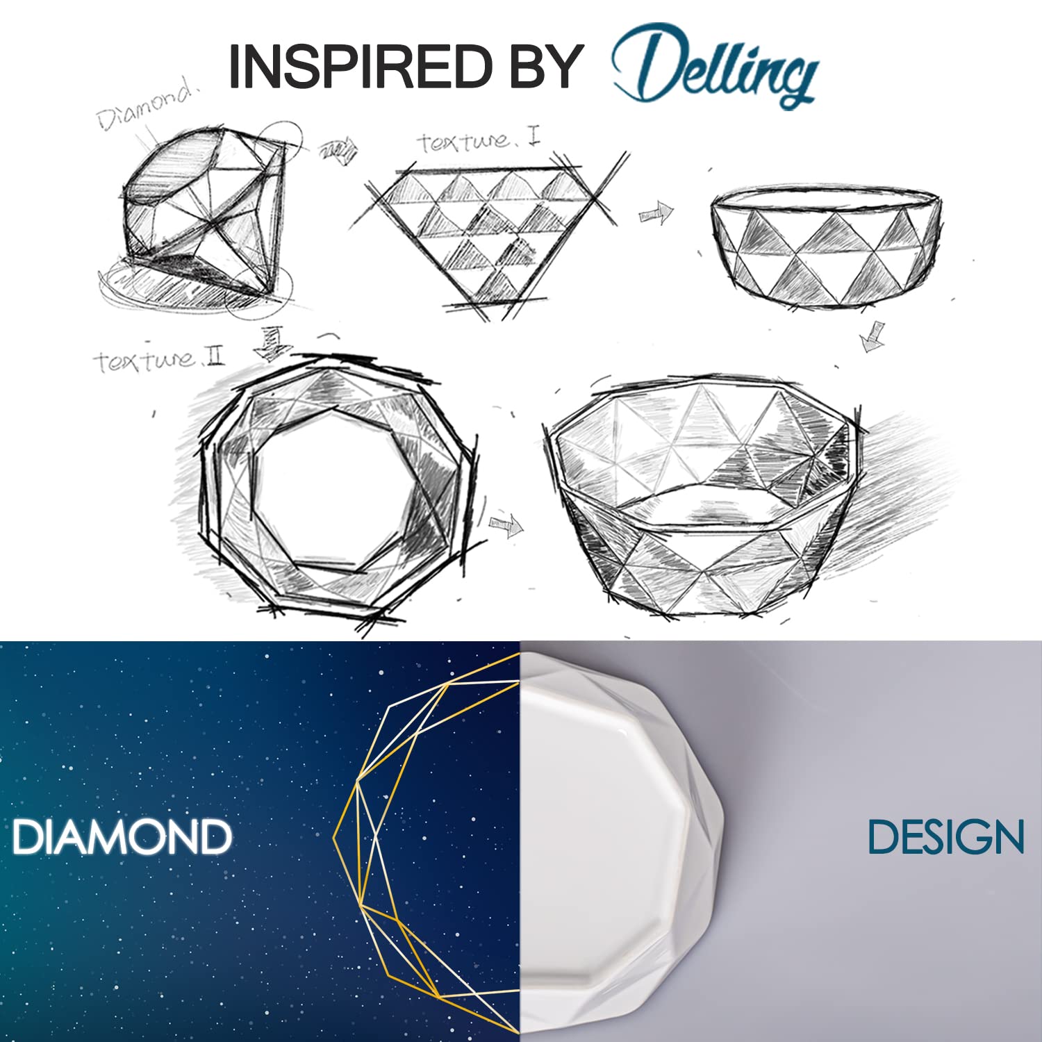 Delling 22 Oz Geometric Cereal Bowls Set of 4 Ideal for Soup and Versatile Use - View 3 of 8