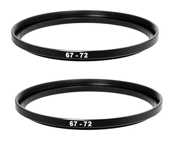 Fotasy 67-72MM Step-Up Ring Adapter (2 Pcs) for DSLR Lens - 67mm to 72mm Filter Ring for ND, UV, CPL & Infrared Filters - View 2 of 6