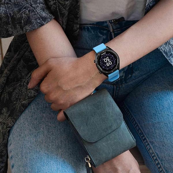 WOCCI WOCCI 18mm Silicone Watch Band Quick Release Rubber Strap with Silver Buckle Sky Blue - View 2 of 9