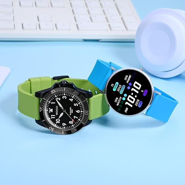 WOCCI WOCCI 18mm Silicone Watch Band Quick Release Rubber Strap with Silver Buckle Sky Blue - View 7 of 9
