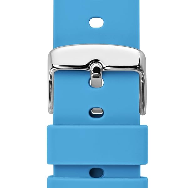 WOCCI WOCCI 18mm Silicone Watch Band Quick Release Rubber Strap with Silver Buckle Sky Blue - View 9 of 9