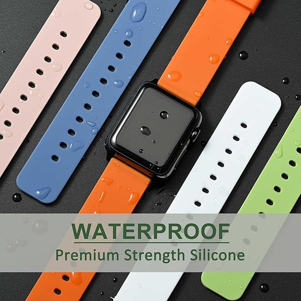 WOCCI WOCCI 20mm Silicone Watch Band Quick Release Rubber Replacement Strap with Silver Buckle White - View 6 of 9