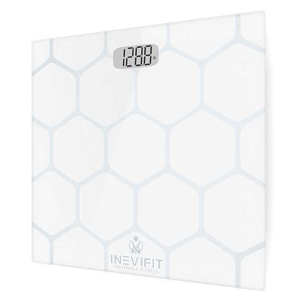 INEVIFIT INEVIFIT BATHROOM SCALE, Highly Accurate Digital Bathroom Body Scale, Measures Weight up to 400 lbs. includes Batteries