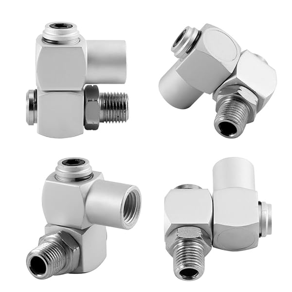 Hztyyier 4pcs Universal Air Tool Swivel Set 360 Degree Air Hose Connector 1/4 Inch Air Adapter Tool Swivel Fittings