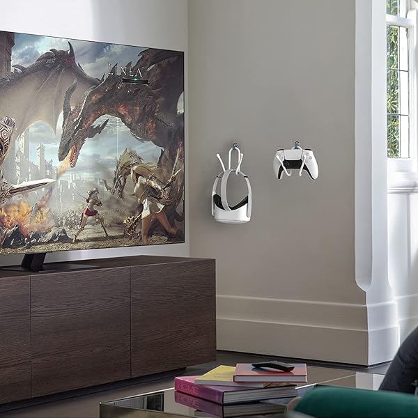 Linkidea Linkidea Wall Mount Holder for PS4/PS5/Xbox/Switch - Adjustable Controller & Headphone Hook (4 Pack, White) - View 5 of 7