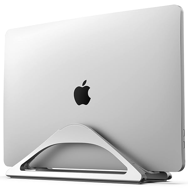 HumanCentric HumanCentric Vertical Laptop Stand for Desks (Silver) | Adjustable Holder to Dock Apple MacBook, MacBook Pro, and Other Laptops to Organize Work & Home Office