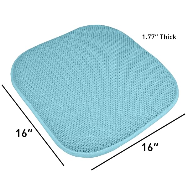 Sweet Home Collection Sweet Home Collection Memory Foam Chair Cushions Honeycomb Pattern Non Skid Rubber Back 16x16 Seat Covers 6 Pack Teal - View 4 of 6