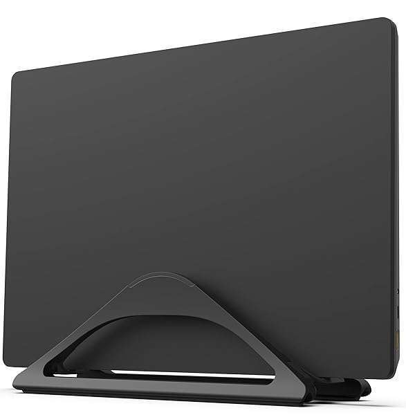 HumanCentric HumanCentric Vertical Laptop Stand - Adjustable Matte Black Holder for MacBook & Laptops | Organize Your Home Office