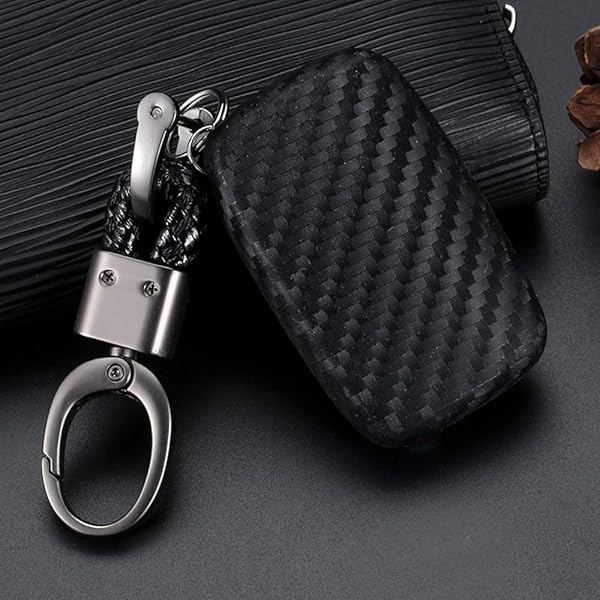 ROYALFOX Royalfox 5 Button Silicone Carbon Fiber Smart Remote Key Fob Case Cover for Land Rover and Jaguar Models - View 5 of 8