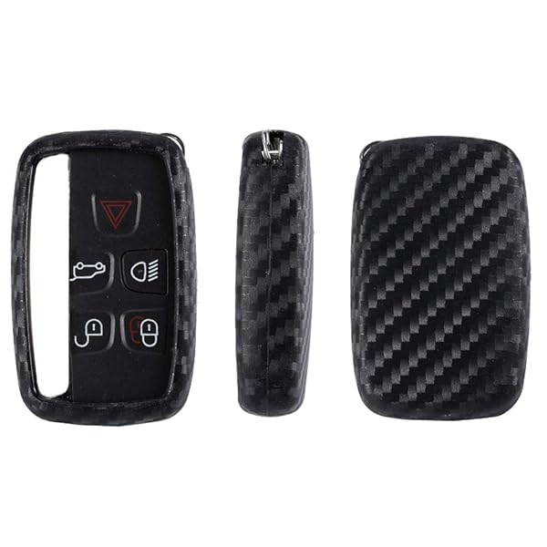 ROYALFOX Royalfox 5 Button Silicone Carbon Fiber Smart Remote Key Fob Case Cover for Land Rover and Jaguar Models - View 6 of 8