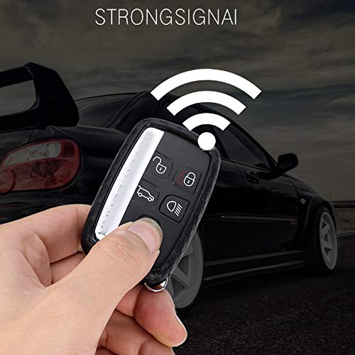 ROYALFOX Royalfox 5 Button Silicone Carbon Fiber Smart Remote Key Fob Case Cover for Land Rover and Jaguar Models - View 7 of 8