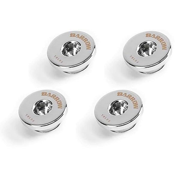 Barrow Barrow G1/4 Thin Stop Plug Fitting Internal Hex Socket Silver Shiny 4 Pack for Efficient Plumbing Solutions - View 2 of 2