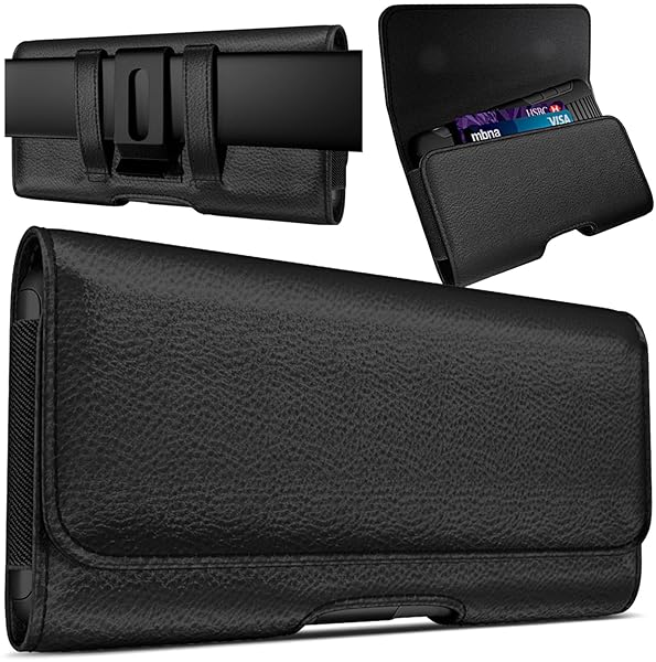 Bomea Leather Holster for iPhone 11 XR Belt Case with Clip Fits Otterbox Spigen and Other Cases