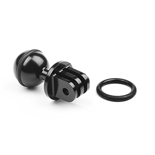 QKOO QKOO Aluminum Ball Mount for GoPro Hero 8 Max 7 6 5 4 3 Black Silver Osmo Action AKASO SJCAM Ball Head Adapter with 3/8 Inch Screw Hole - View 3 of 9